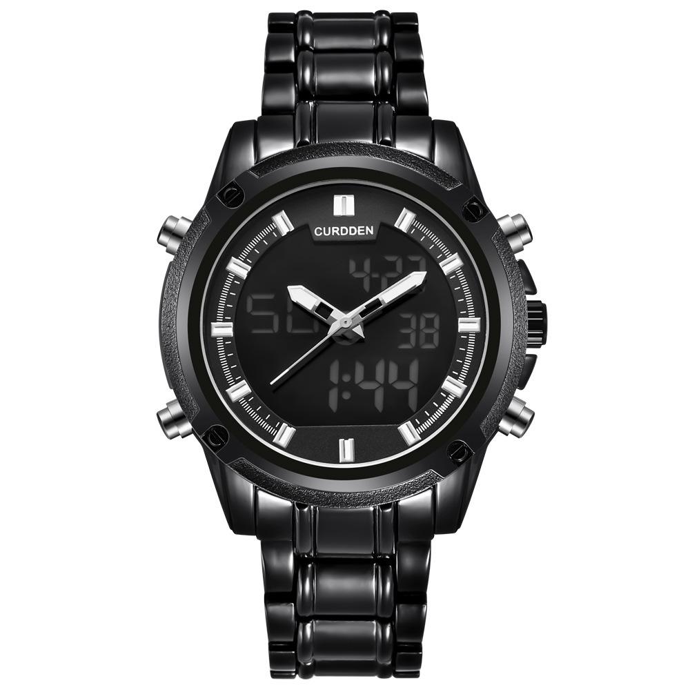 

Цифровые мужские часы CURDDEN, полностью стальные светодиодные часы, водонепроницаемые часы с хронографом белый