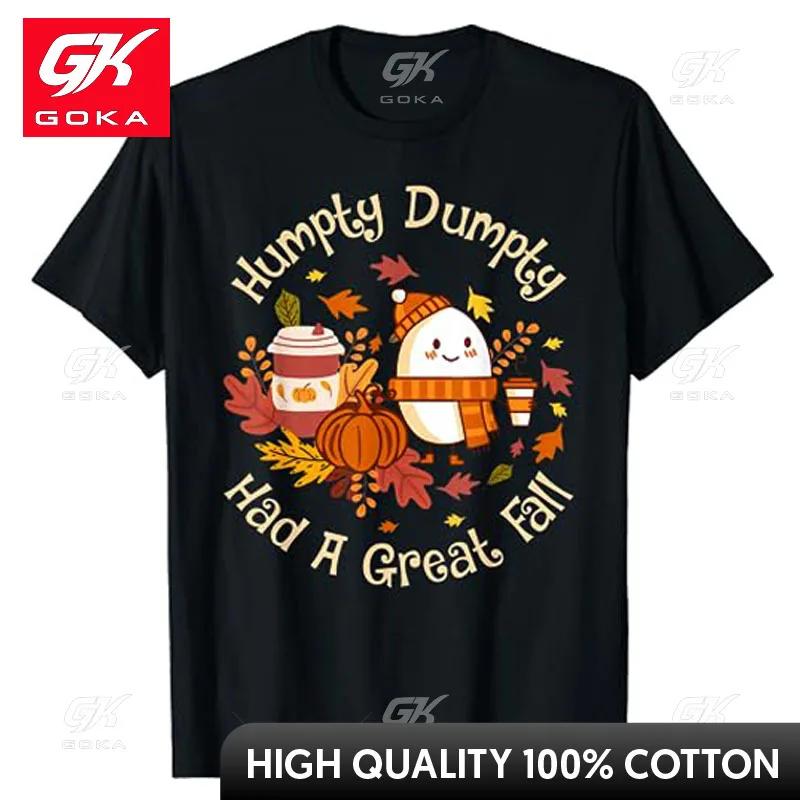 Humpty Dumpty Had A Great Fall Happy Fall Yall Autumn Gifts TShirt Pumpkins Maple Leaves Thanksgiving Day Graphic Tee Top Gift S