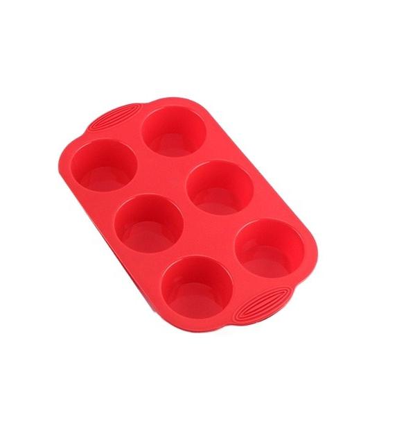 

1PC 6 Grid Cake Silicone Baking Pan Chiffon Mousse Cake Mold Household Baking Tools Bread Baking Pan Kitchen Tools 12 inch червоний