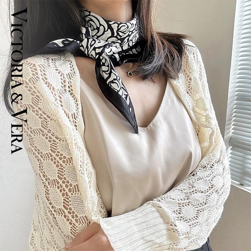 VICTORIA&VERA Mulberry Silk Printed Scarf V825ZS96