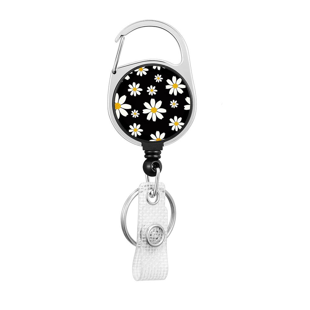 Flower Butterfly Chrysanthemum Doctor ID Badge Clip Lanyards Holder Porta Credencial Reel Nurse Retractable Keychain Wholesale