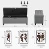 Storage Bench, Upholstered Bench 120x40x48 Cm with Safety Hinges, Linen Look, Dark Gray