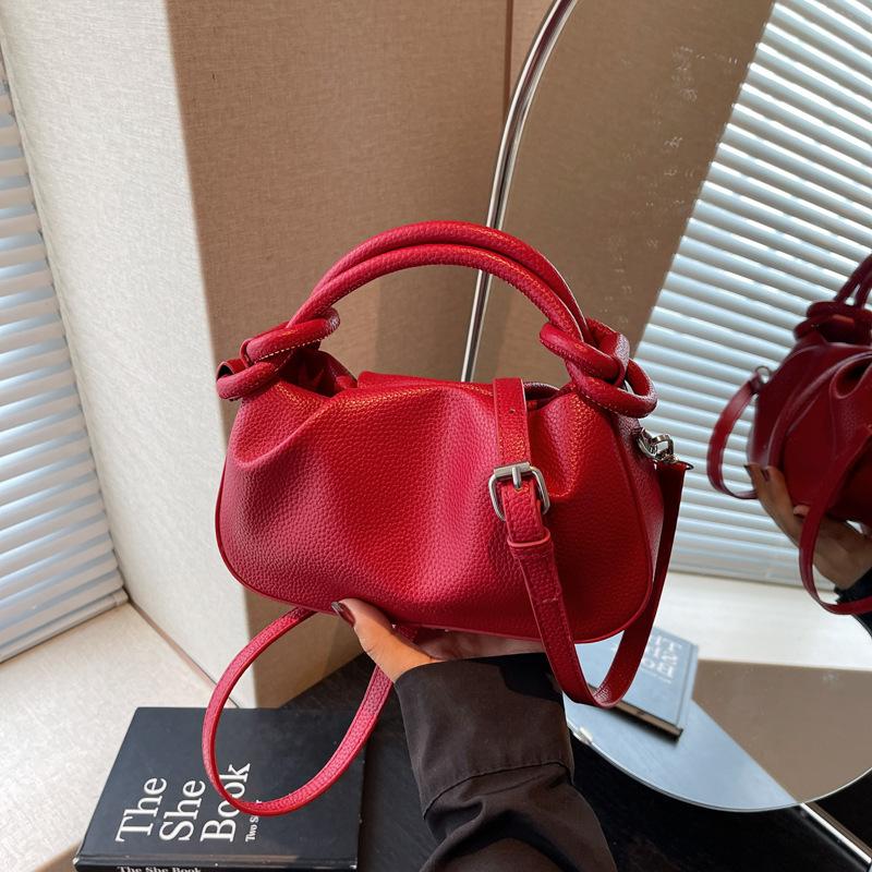 High-end niche bag women's summer new fashion messenger bag casual portable pleated bag