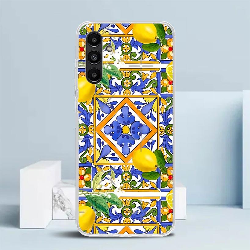 Mediterranes Zitronen Cover für Samsung Galaxy A17 A37 A57 A16 A26 A36 A56 A15 A14 A55 Handyhülle A13 A53 A25 A35 A24 A34 A23 A33