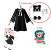 Anya Forger Cosplay Dress Anime Spy X Family Forger Anya Cosplay Wig Black Dress Socks Doll Halloween Costumes for Girls Women