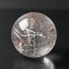 Eigado Red Rutilated Quartz Gold Needle Good Power Amulet for Financial and Career Luck Sphere, 36mm, 66g, Quartz, Fortune, Stone,