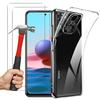 Protective Case - E.F.CONNECTION - For Redmi Note 10 4G - Flexible Silicone - Tempered Glass - Shockproof