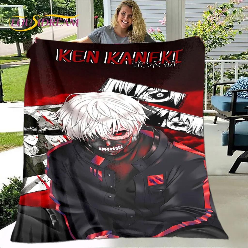 Tokyo Ghoul Japan Anime Cartoon Soft Plush Blanket,Flannel Blanket Throw Blanket for Living Room Bedroom Bed Sofa Picnic Cover