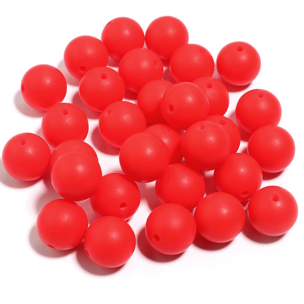 20pcs/Lot 12 15mm Candy Color Round Acrylic Imitation Silicone Beads Round Spacer Loose Bead for DIY Jewelry Making Accessories