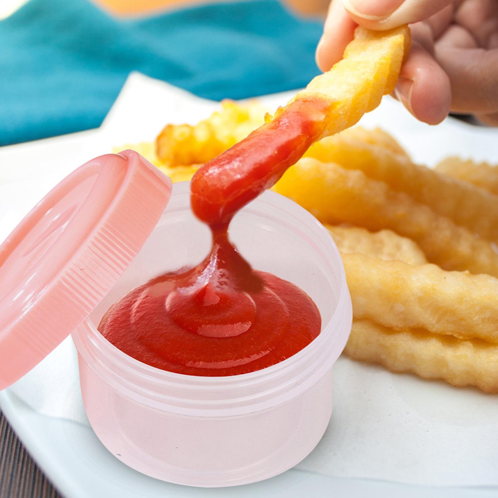 

6pcs Condiment Containers with Lids Salad Dressing Container Chutney Chili Sauce Cups For Student Office Workers Kitchen Tool CN