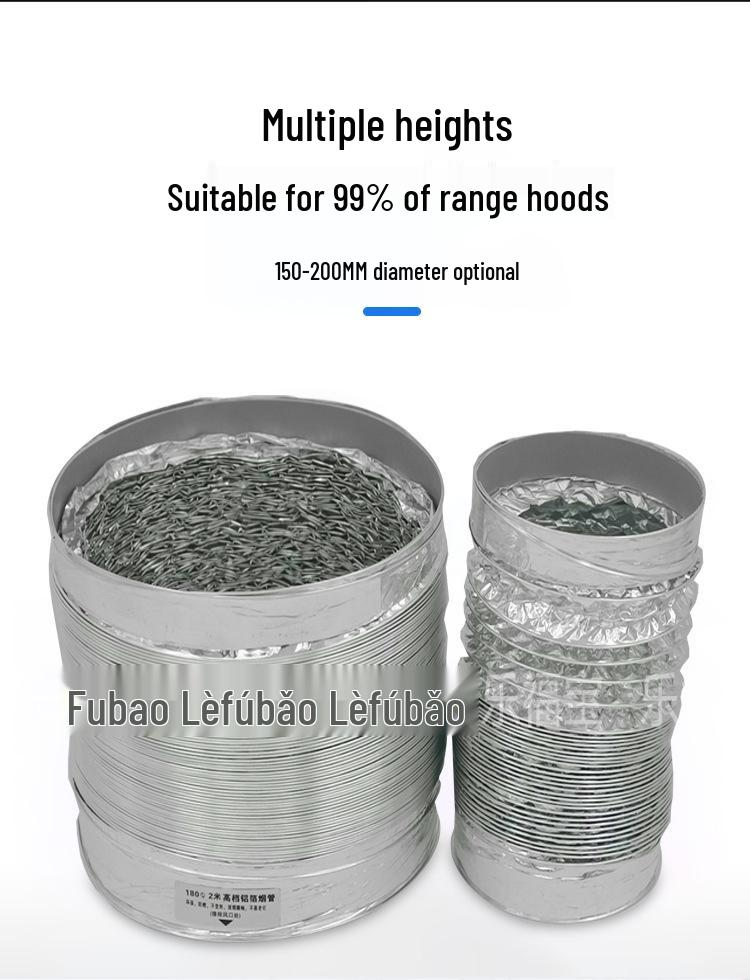 Thickened Aluminum Foil Telescopic Ventilation Exhaust Pipe for Range Hoods, Water Heaters, and Bathrooms