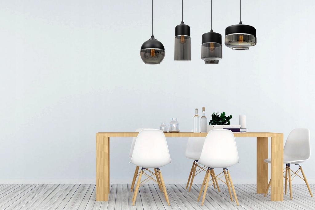 Lampa Sufitowa Wisząca Plafon Szklany Klosz Led