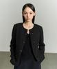 Re Rhee Wool Blend Toggle-Fastening Tweed Jacket Black