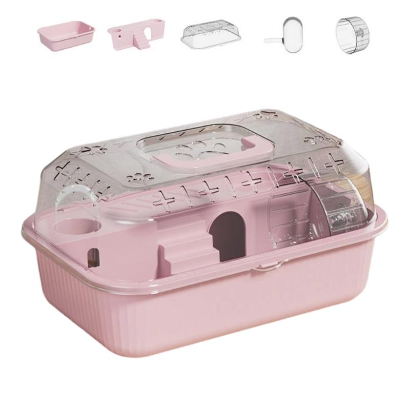 Double Deck Spacious Hamster Cage Portable Transparents Materials for Easy Monitoring Light Weight Construction