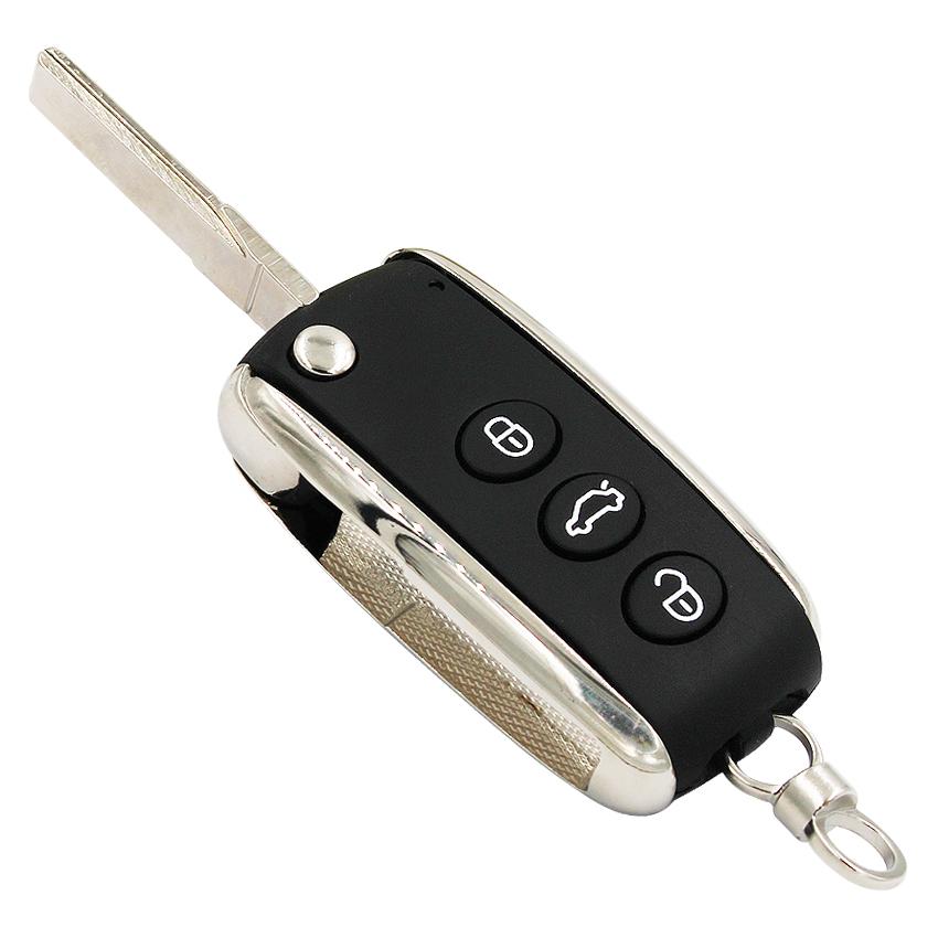3 Button Flip Folding Remote Key Shell Case Cover Fob For Bentley Mulsanne Hurtling Gt Flying Spur Continental