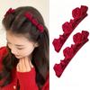 4pcs of New Fashionable And Elegant Double-Layer Velvet Woven Flower Hair Clips, Double-Layer Multi-Tooth Design, Cute Non-Slip Side Hair Clips