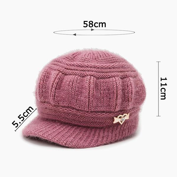 WTEMPO Damen Vielseitige Lässige Retro Elegante Strickmützen Damen Herbst Winter Kältefest Winddicht Warme Einfarbige Mützen