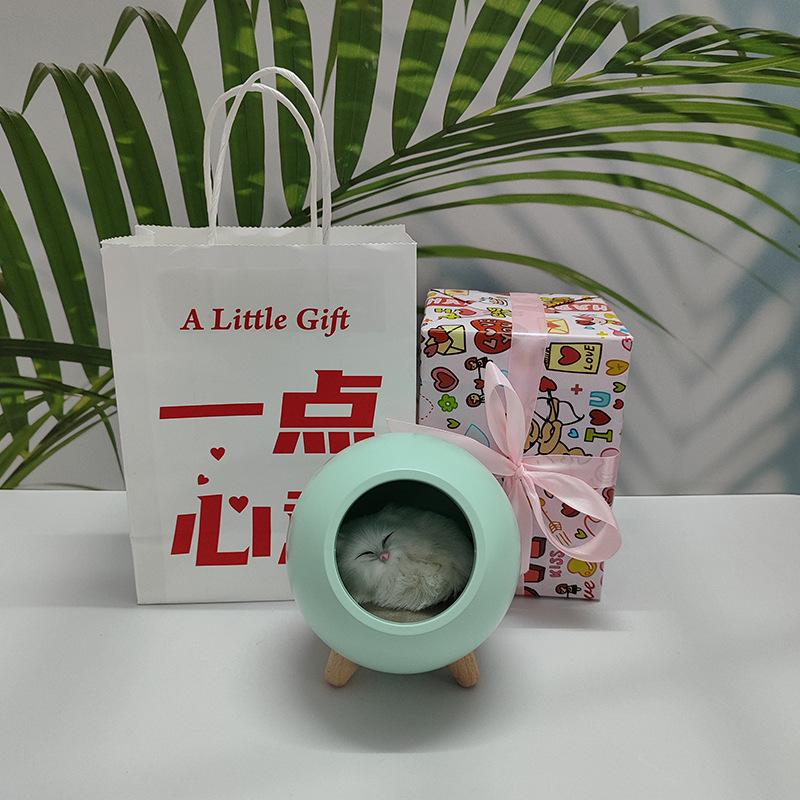 Kreatives Katze Atmosphäre Nachtlicht - USB Wiederaufladbar, Kinder Touch Nachttischlampe