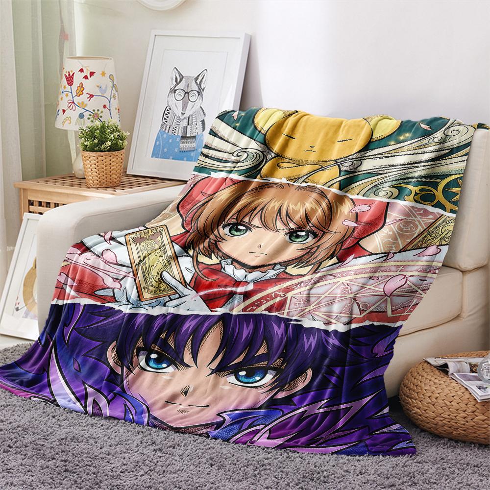 Cardcaptor Sakura splicingPrint Flannel Blanket, High Quality Comfortable for All Seasons, Home Decor, Warmth and Comfort