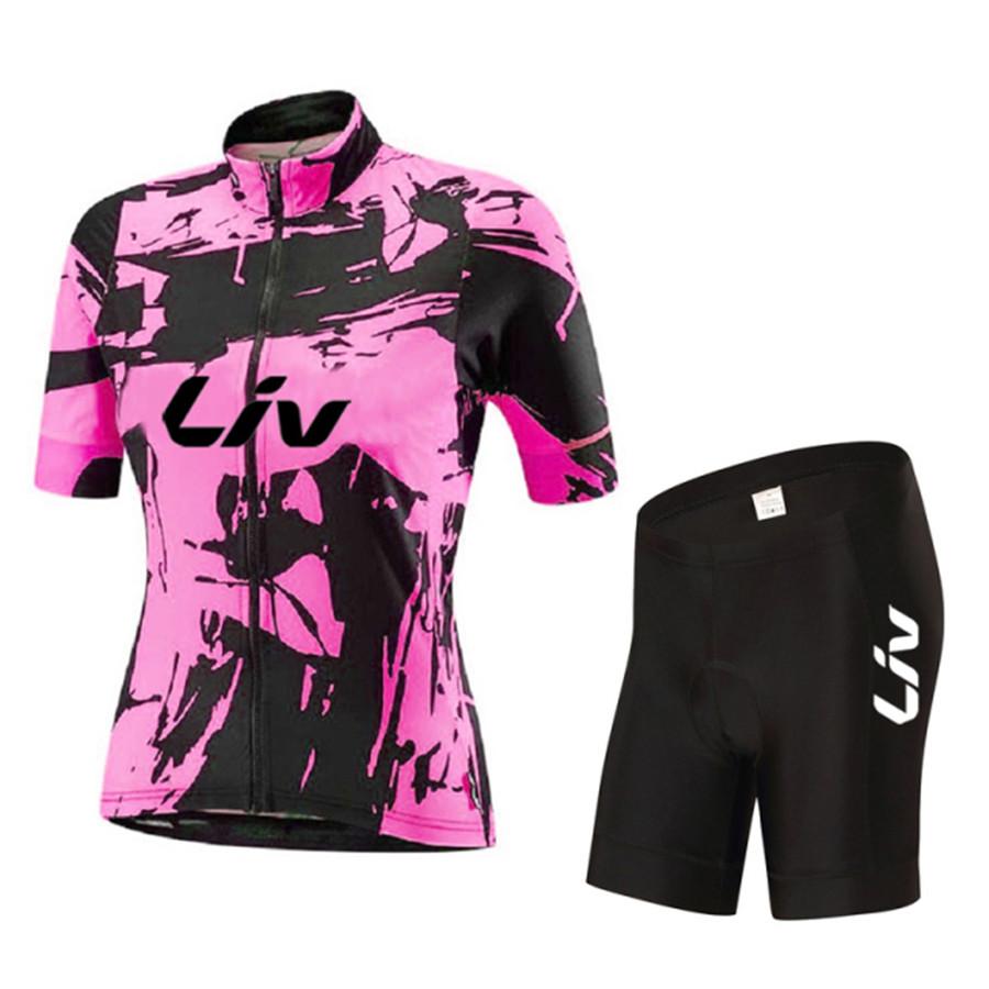 Women Short Sleeve 2026 Summer Breathable Cycling Suit Set Road Bike Jersey Set BIB Gel Shorts Sport Suit Female Bicycle Clothes MTB Dress