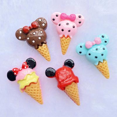 10pcs Hand Painted Resin Kawaii Colorful Ice Cream Flatback DIY Wedding Scrapbook Craft Decor Home Figurine Crafts