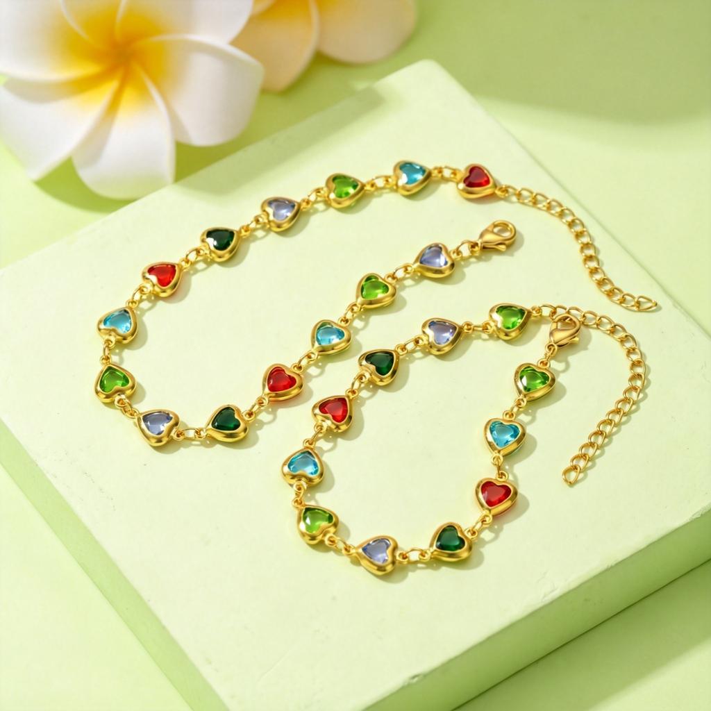 Crystal Zircon Heart Charm Bracelet For Women Adjustable Gold Plated Zircon Heart-shaped Bracelets Dainty Jewelry Accessories