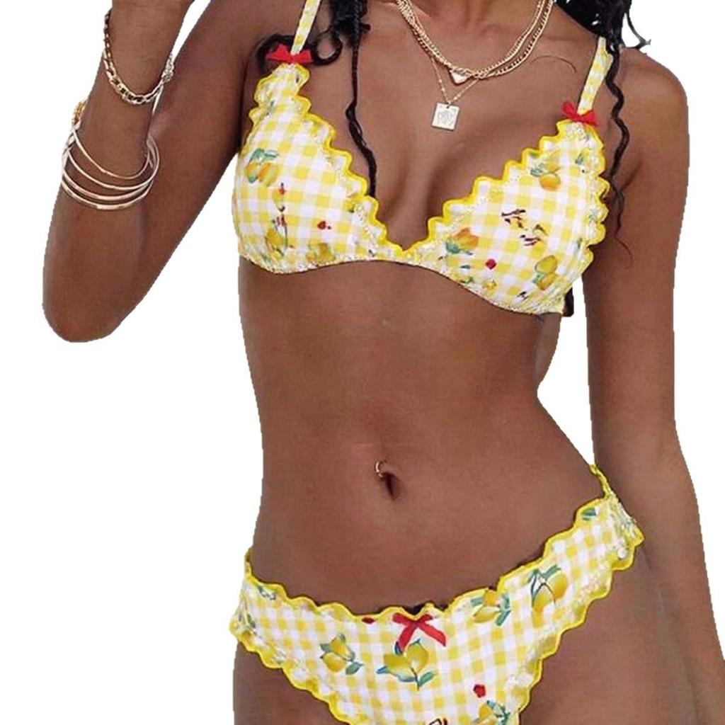 Women’s Lace-Set Bikini, Sexy Two-Piece Swimsuit, Trendy Beach Pool Swimwear, Summer Vacation Bathing Suit