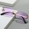New Frameless Sunglasses Fashion Square Ocean Colored UV Protection Trendy Lightweight for Men Women
