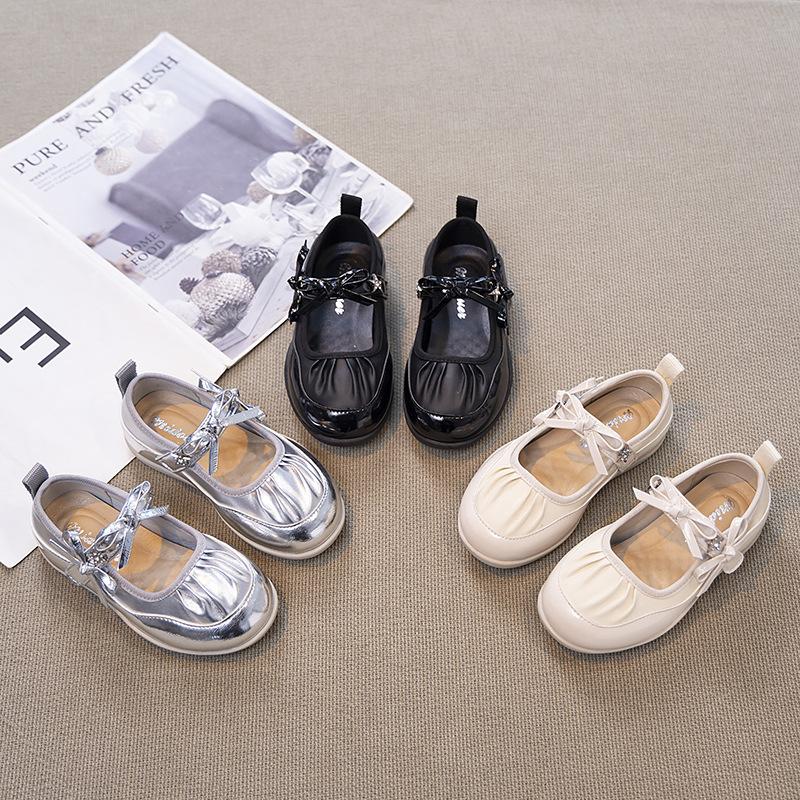 Baotou girls sandals summer 2025 new children's Mary Jane ballet shoes girls foreign style silver princess shoes