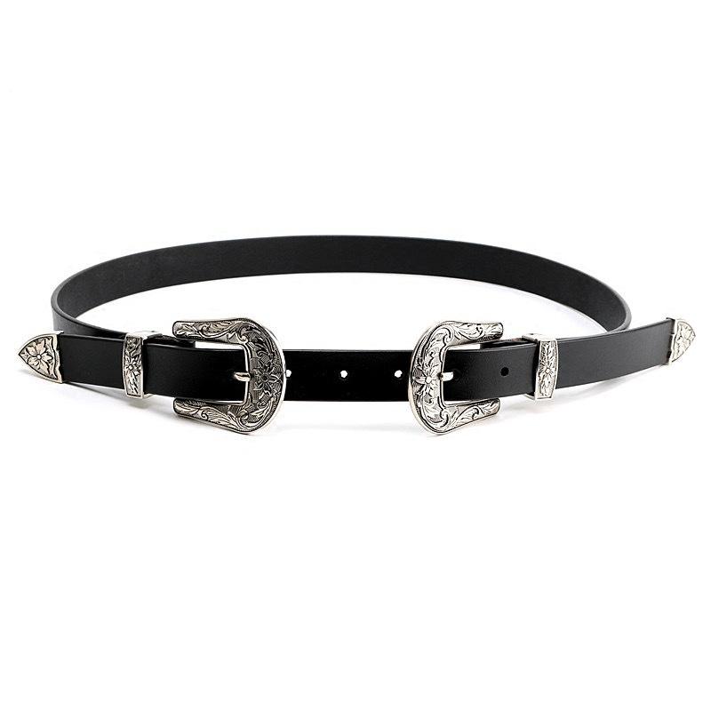 Retro European And American Style Leather Rivet Pin Buckle Adjustable Waist Seal Belt 2023 Trendy Personalized Women'S Belt