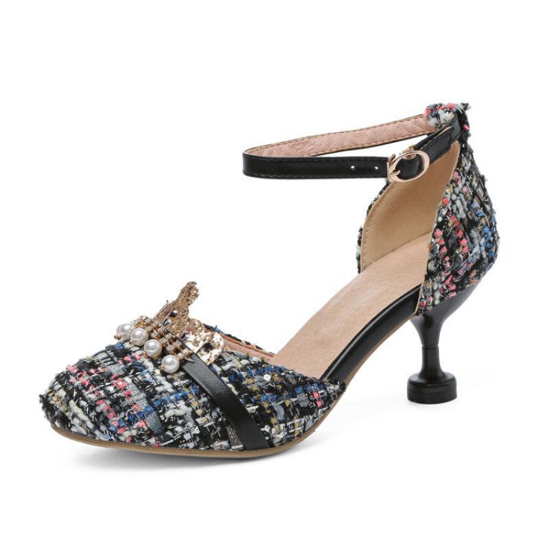 New summer children's sandals princess high heels medium and large children's shoes student show catwalk Lolita girls sandals