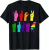 Subtiles ASL Gebärdensprache Stolz T-Shirt LGBTQ Unisex Schwarzes T-Shirt Inklusive Gleichheit