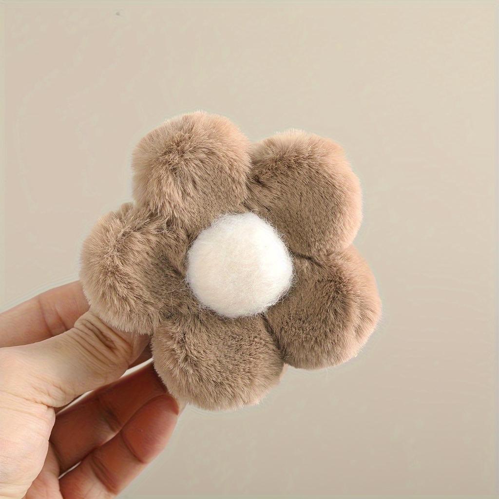 1pc Plush Flower Hair Claw Clip Autumn Winter Charm Hair Clip Cute Sweet Hair Accessories