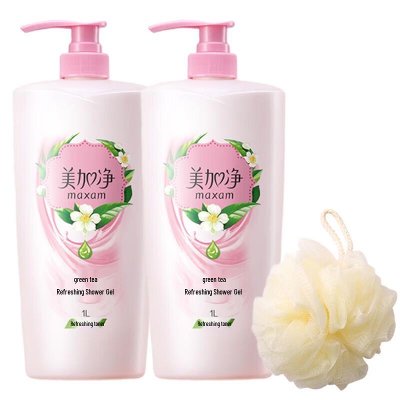 Meijianjing Refreshing Shower Gel with Bath Ball, 2 x 1L