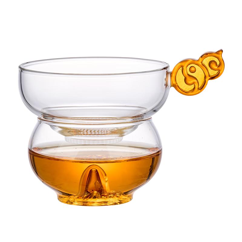 Gold-Inlaid Jade Style Glass Tea Infuser