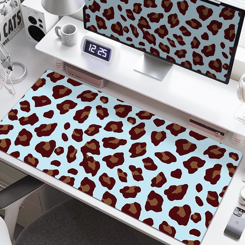 Pink Leopard Print Mouse Pad HD Printing Large Seaming Waterproof Mouse Pad Antislip Gaming Mouse Pad