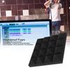 6pcs Pyramid Shape Sound Absorbing Cotton Foam Acoustic Panels Studio Soundproofing Foam(Black )