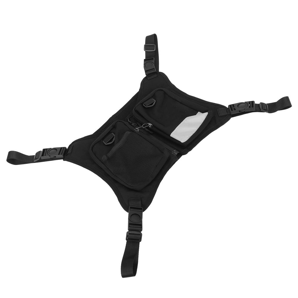 Chest Bag Oxford Cloth Shoulder Strap Adjustable Reflective Strip Stylish Running Bag Chest Pack