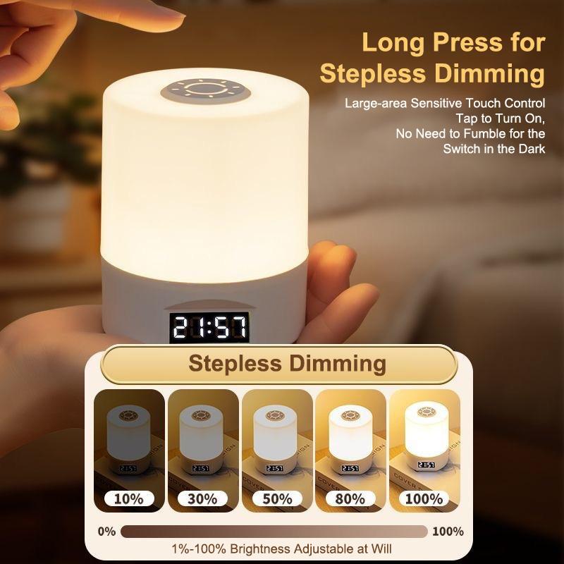 Rechargeable LED Night Light Timing Dimmable USB Table Lamp Night Light Baby Nursery Bedside Sleeping Touch Switch Ambient Light