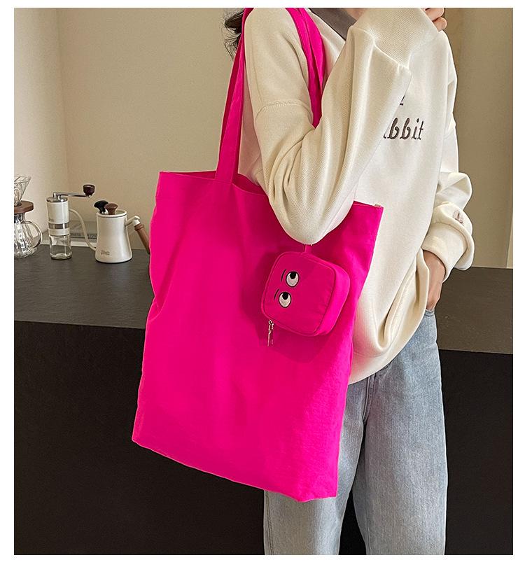 2024 Personality Little Monster Foldable Tote: Large Capacity, Lightweight, Colorful Embroidered Cloth Bag