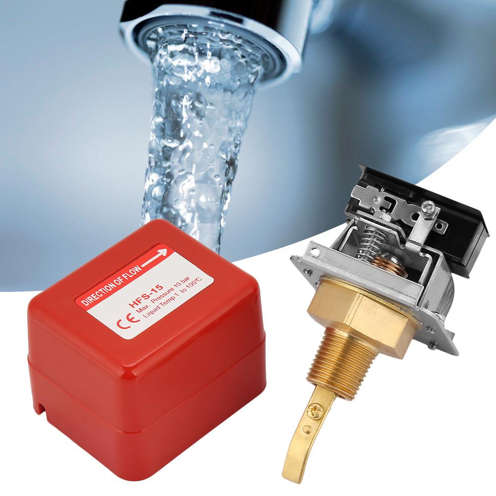 1 2 Water  Paddle Flow Switch Thread Connection SPDT Contacts Red(Partial Stainless Steel Type)