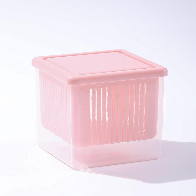 Split Type Double-Layer Food Preservation Storage Box Thick Drainage PP Kitchen Basket For Preparation & Side Dish Storage
