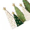 Layered Wooden Tree Ornament Sets 6Pcs Christmas Tabletop Decor Set, Rustic Star Topped Window Display Accents Mini Figurines, Farmhouse Xmas