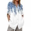 Women's V-neck 3/4 Sleeve Printed Cardigan