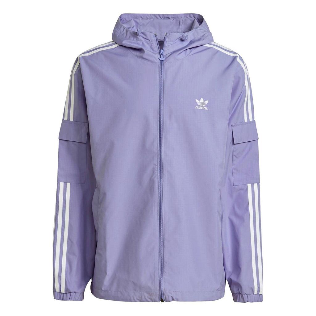 Adidas Trefoil Series Logo Print Hooded Jacket Men Jackets Light-Purple GN3459