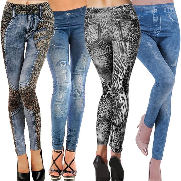 faux jean leggings