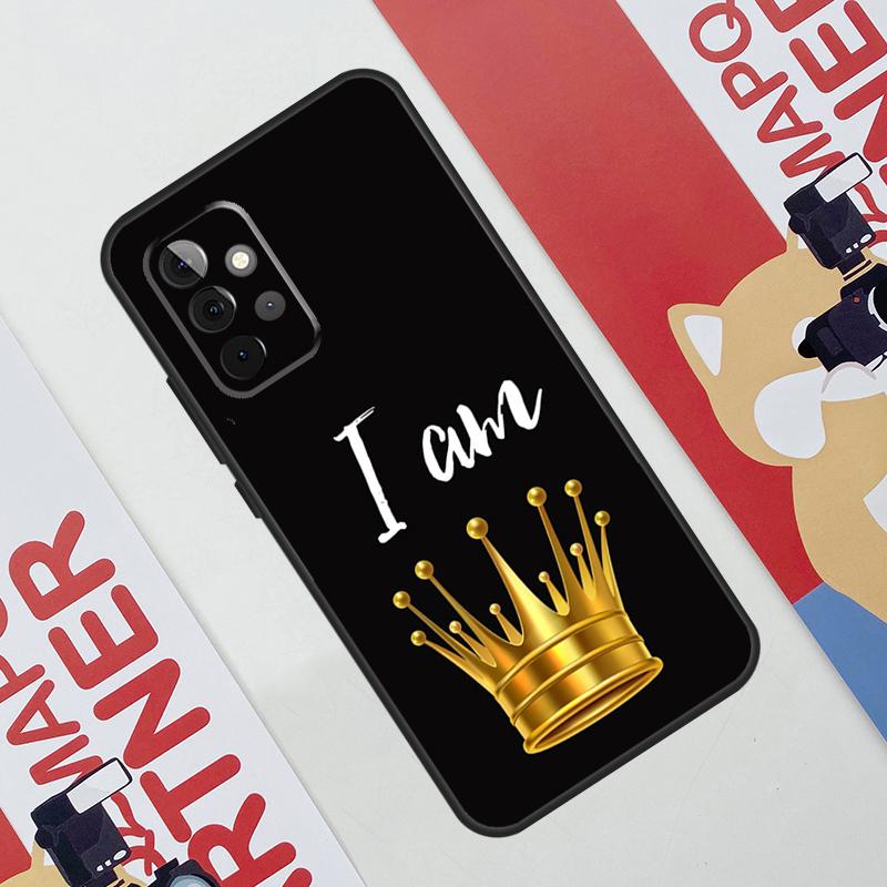 King Queen Crown Case For Samsung Galaxy A52 A32 A12 A56 A36 A16 A13 A23 A33 A53 A54 A34 A14 A15 A35 A55 A17