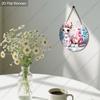 Cute Pink Christmas Reindeer Round Wooden Hanging Sign, 2D Flat Printed Christmas Door Wall Ornament, Winter Xmas Home Decor Gift