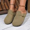 Retro Fashion Women's Shoes Thick-Soled Solid Color Slingback Shoes Soft Soled Home Shoes Suede Clogs Sandals Spring and Autumn
