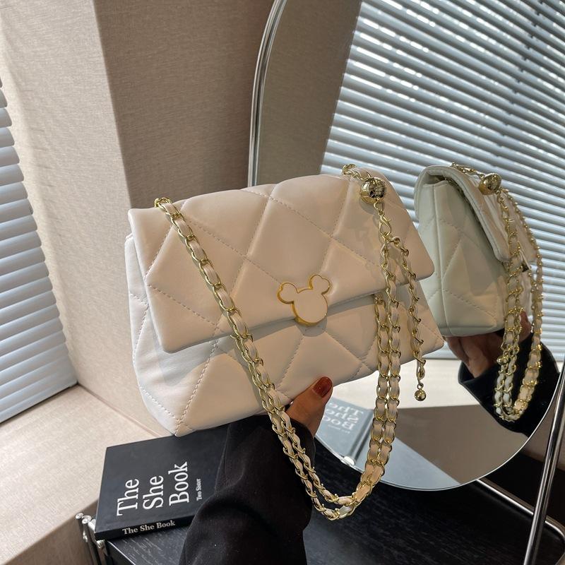 Rhombus Chain Bag Women's Summer New Trendy Fashion Versatile High-end Single Shoulder Crossbody Small Square Bag